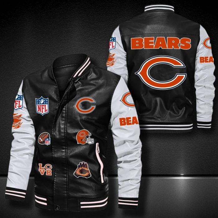 Chicago Bears Leather Bomber Jacket
