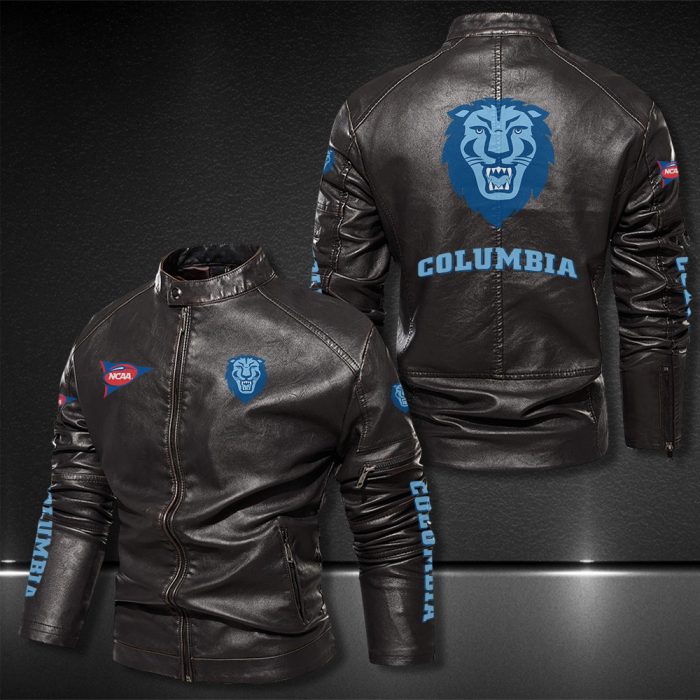 Columbia Lions Motor Collar Leather Jacket For Biker Racer