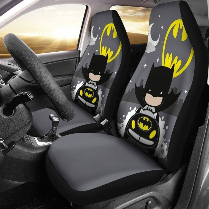 Cute Chibi Batman At Night DC Car Seat Covers - Car Accessories