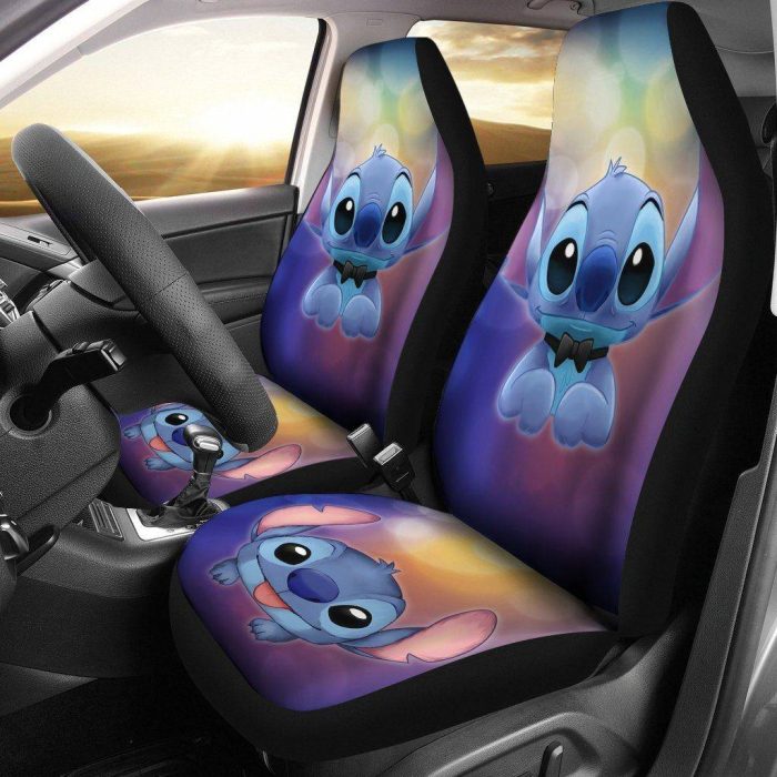 Cute Stitch Car Seat Covers - Car Accessories DN Cartoon Fan Gift
