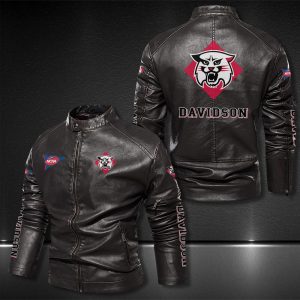 Davidson Wildcats Motor Collar Leather Jacket For Biker Racer