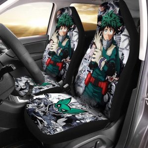 Deku Manga Mix Anime Car Seat Covers - Car Accessories Anime My Hero Academia
