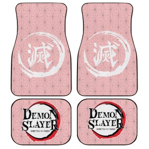 Demon Slayer Car Floor Mats - Nezuko Kamado Uniform Car Floor Mats Demon Slayer Anime Car Accessories