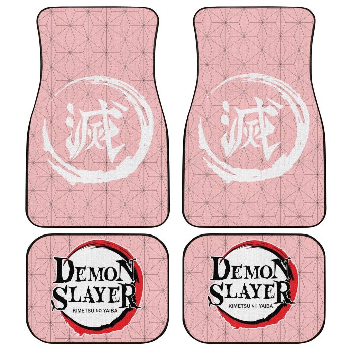Demon Slayer Car Floor Mats - Nezuko Kamado Uniform Car Floor Mats Demon Slayer Anime Car Accessories