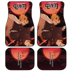 Demon Slayer Car Floor Mats - Rengoku Car Floor Mats Custom Demon Slayer Anime Car Accessories