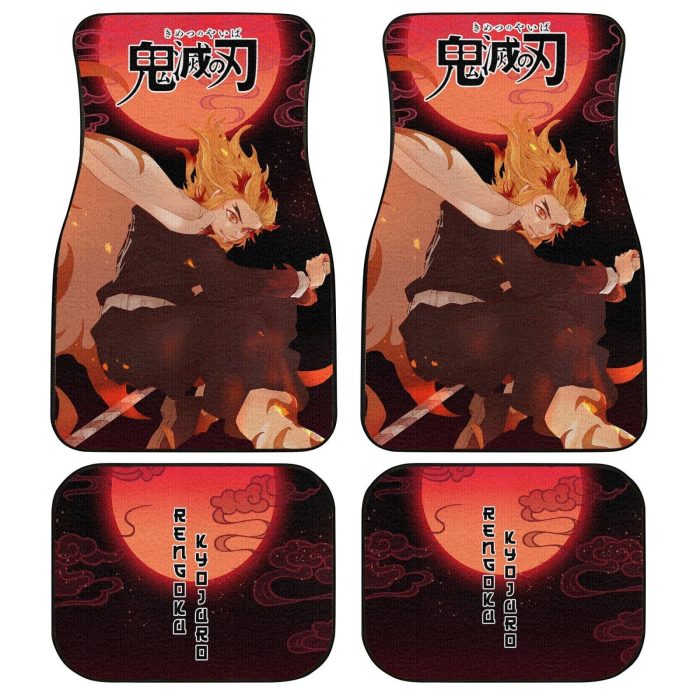 Demon Slayer Car Floor Mats - Rengoku Car Floor Mats Custom Demon Slayer Anime Car Accessories