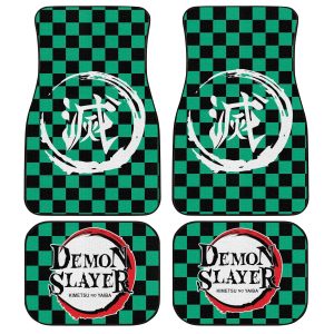 Demon Slayer Car Floor Mats - Tanjiro Uniform Car Floor Mats Custom Demon Slayer Anime Car Accessories