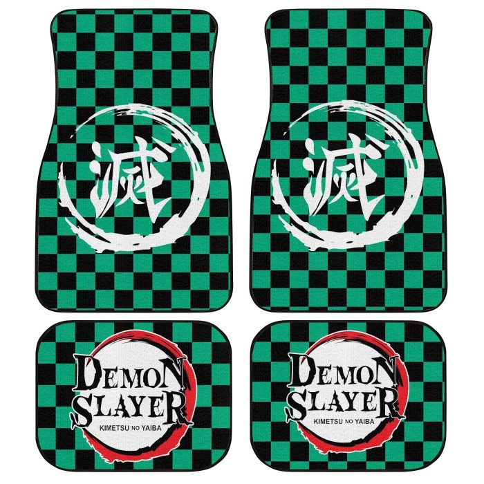 Demon Slayer Car Floor Mats - Tanjiro Uniform Car Floor Mats Custom Demon Slayer Anime Car Accessories