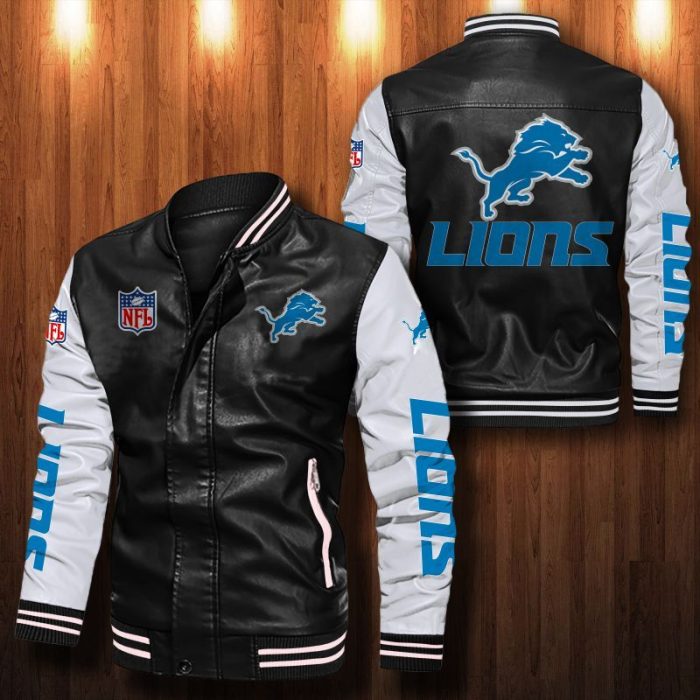 Detroit Lions Leather Bomber Jacket