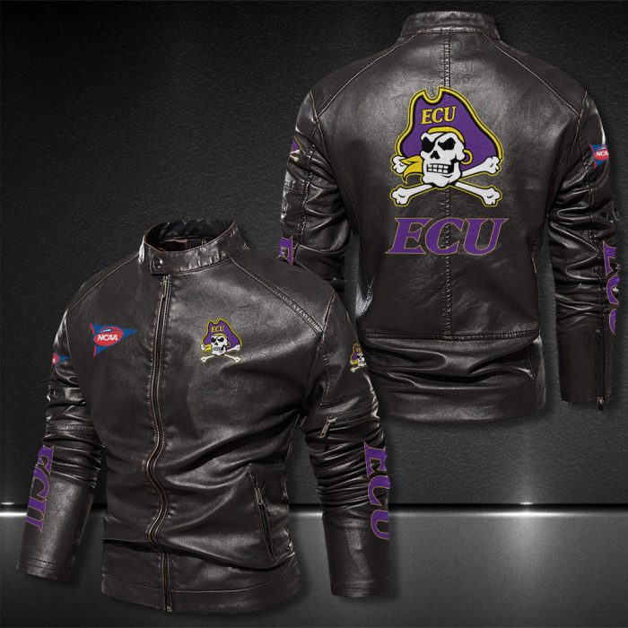 East Carolina Motor Collar Leather Jacket For Biker Racer