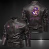 Evansville Purple Aces Motor Collar Leather Jacket For Biker Racer