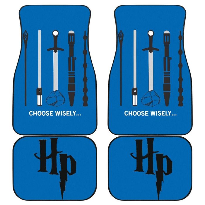 Harry Potter Car Floor Mats - Choose Wisely Weapons Funny Art Car Mats CFMHP02