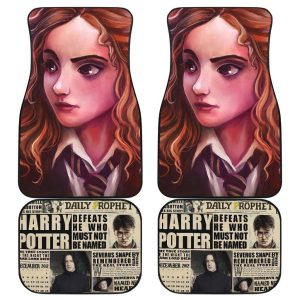 Harry Potter Car Floor Mats - Hermione Face Beauty Cheetah Artwork Car Mats CFMHP18