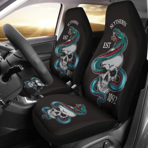 Harry Potter Car Seat Covers - Car Accessories - Harry Potter Car Seat Covers - Car Accessories Slytherin Skull