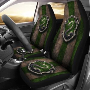 Harry Potter Car Seat Covers - Car Accessories - Slytherin Logo Car Seat Covers - Car Accessories