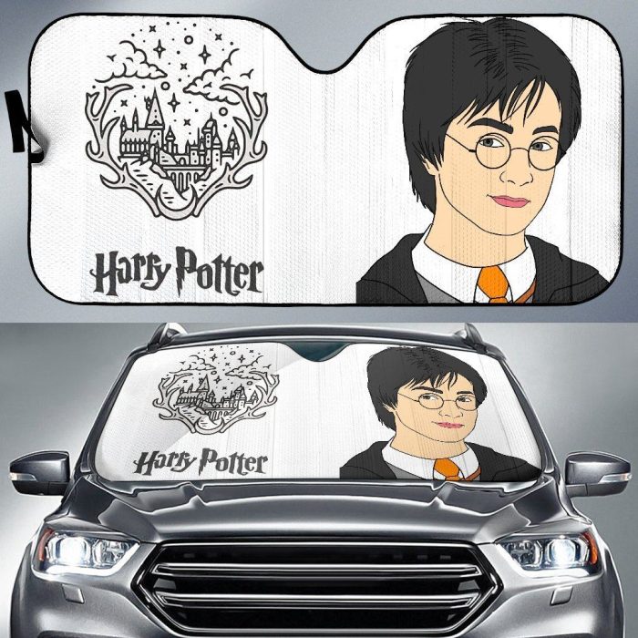 Harry Potter Hogwarts Grey Artwork Harry Potter Car Sun Shade CSSHP006