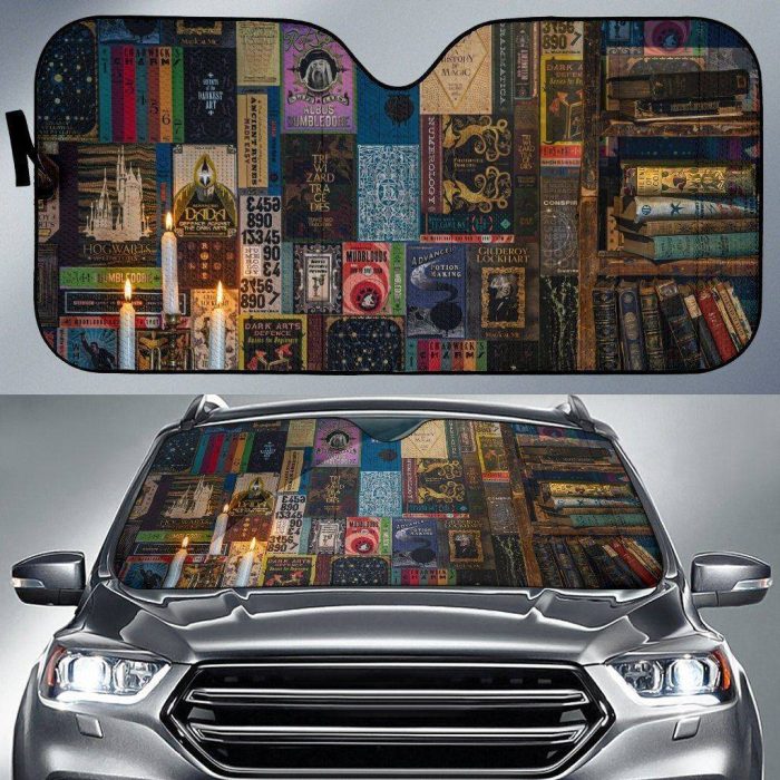 Hogwarts Vintage Bookshelf Harry Potter Car Sun Shade CSSHP004