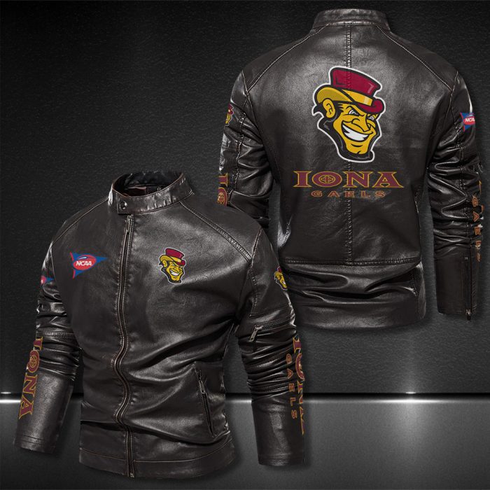 Iona Gaels Motor Collar Leather Jacket For Biker Racer