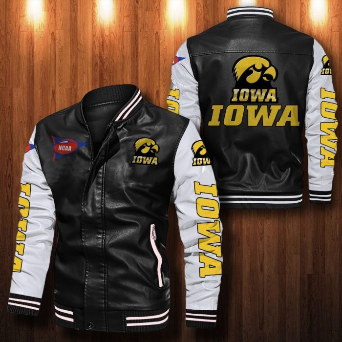Iowa Hawkeyes Leather Bomber Jacket