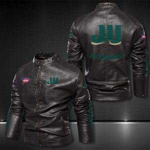 Jacksonville Dolphins Motor Collar Leather Jacket For Biker Racer