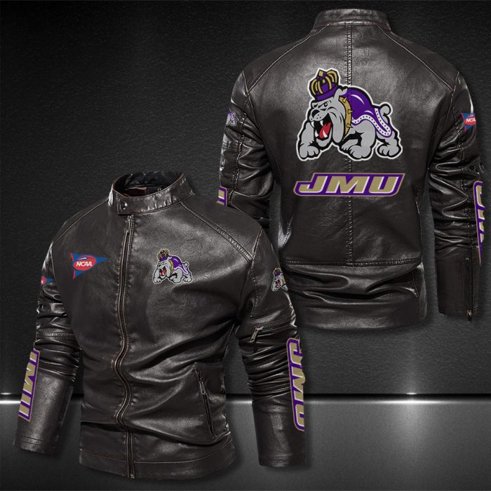 James Madison Dukes Motor Collar Leather Jacket For Biker Racer