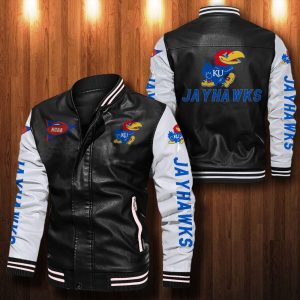 Kansas Jayhawks Leather Bomber Jacket