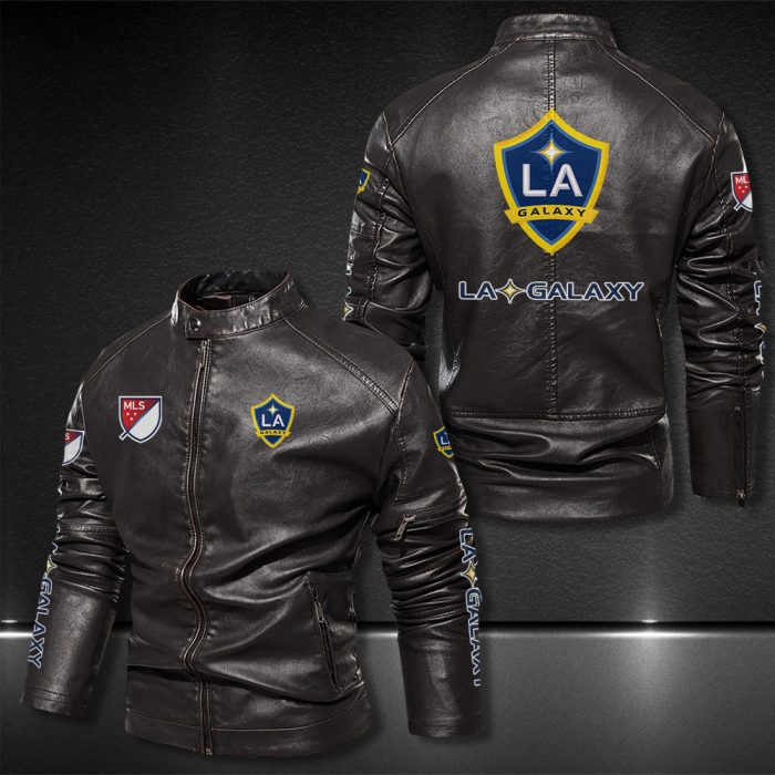 La Galaxy Motor Collar Leather Jacket For Biker Racer