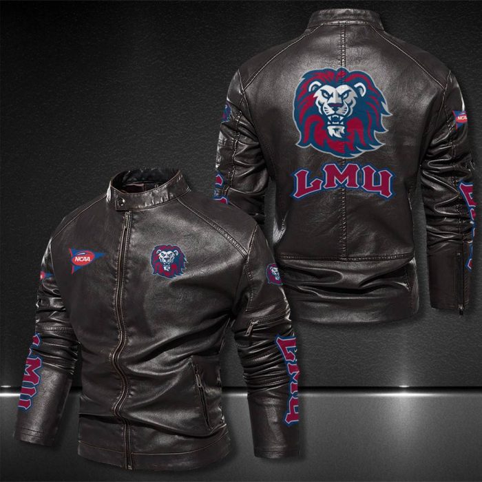 Loyola Marymount Lions Motor Collar Leather Jacket For Biker Racer