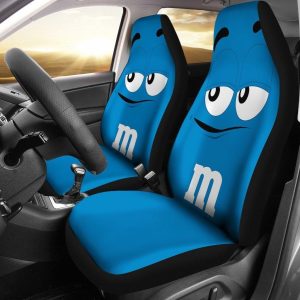 M&M Blue Chocolate Car Seat Covers - Car Accessories