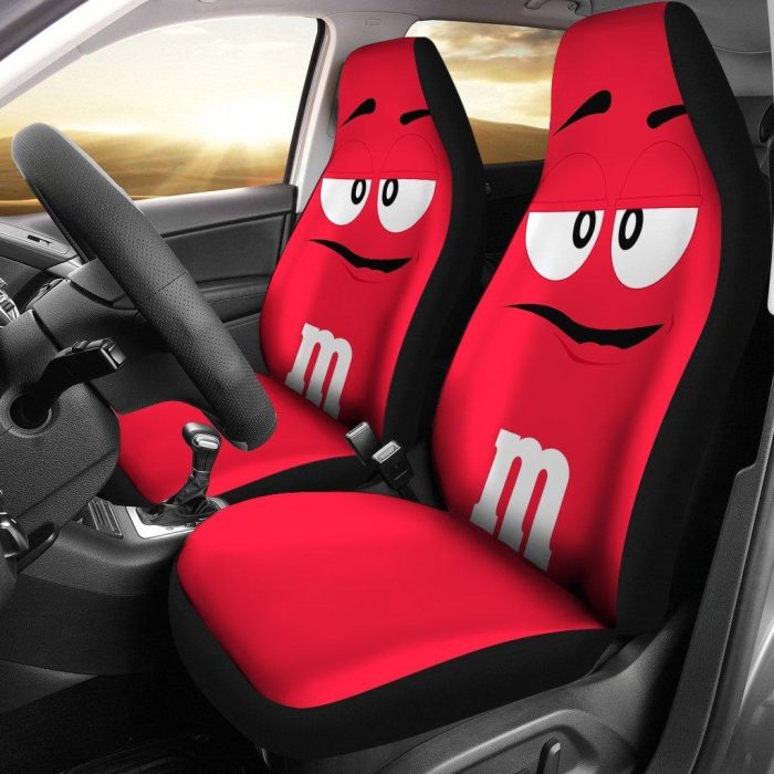 M&M Red Chocolate Car Seat Covers - Car Accessories