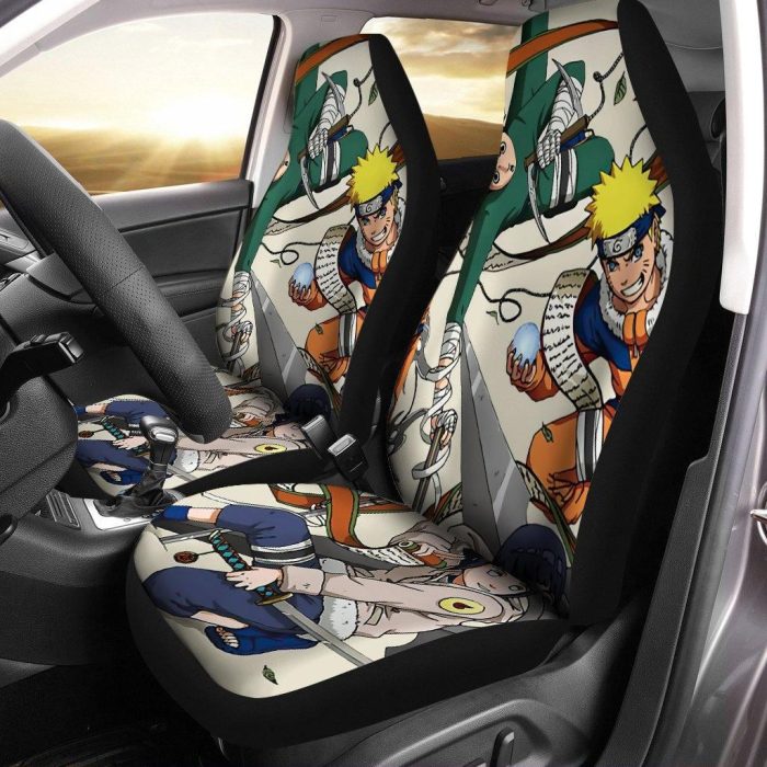 Naruto Car Seat Covers - Car Accessories - Little Naruto With Rock Lee And Hinata Seat Covers