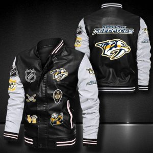 Nashville Predators Leather Bomber Jacket