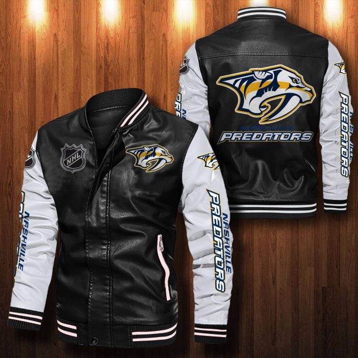 Nashville Predators Leather Bomber Jacket