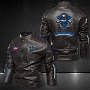 New Orleans Privateers Motor Collar Leather Jacket For Biker Racer