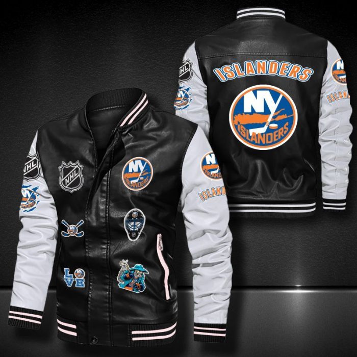 New York Islanders Leather Bomber Jacket