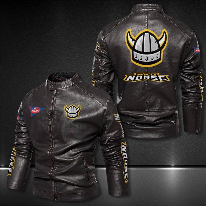 Northern Kentucky Norse Motor Collar Leather Jacket For Biker Racer
