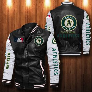 Oakland Athletics Leather Bomber Jacket