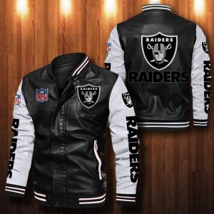 Oakland Raiders Leather Bomber Jacket