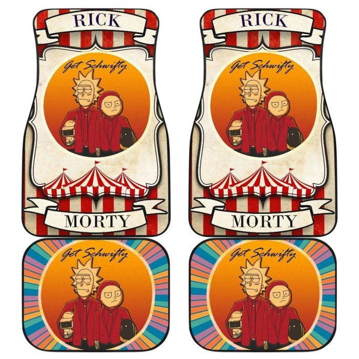 Rick And Morty Car Floor Mats - Rick Morty Get Schwifty Circus Vintage Car Mats CFMRM029