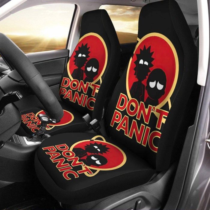 Rick And Morty Car Seat Covers - Car Accessories - Don't Panic Rick And Morty Silhouette Seat Covers