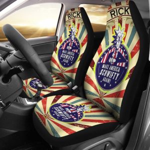 Rick And Morty Car Seat Covers - Car Accessories - President Rick Make America Schwifty Again Seat Covers
