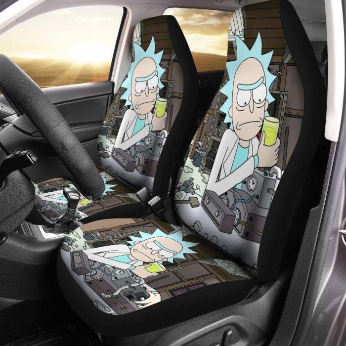 Rick & Morty Car Seat Covers - Car Accessories - Rick Professor Testing Rick And Morty Seat Covers