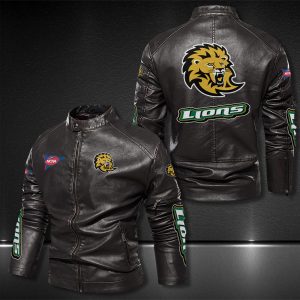 Se Louisiana Lions Motor Collar Leather Jacket For Biker Racer