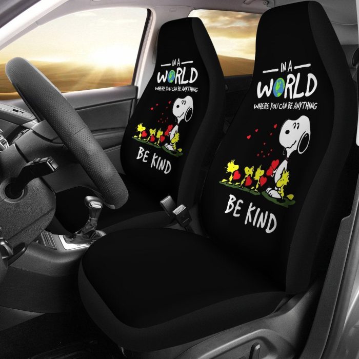 Snoopy Car Seat Covers - Car Accessories - In A World Where You Can Be Anything Seat Covers