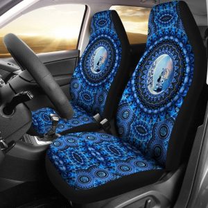 Snoopy Car Seat Covers - Car Accessories - Mandala Love Snoopy Blue Pattern Car Seat Covers - Car Accessories