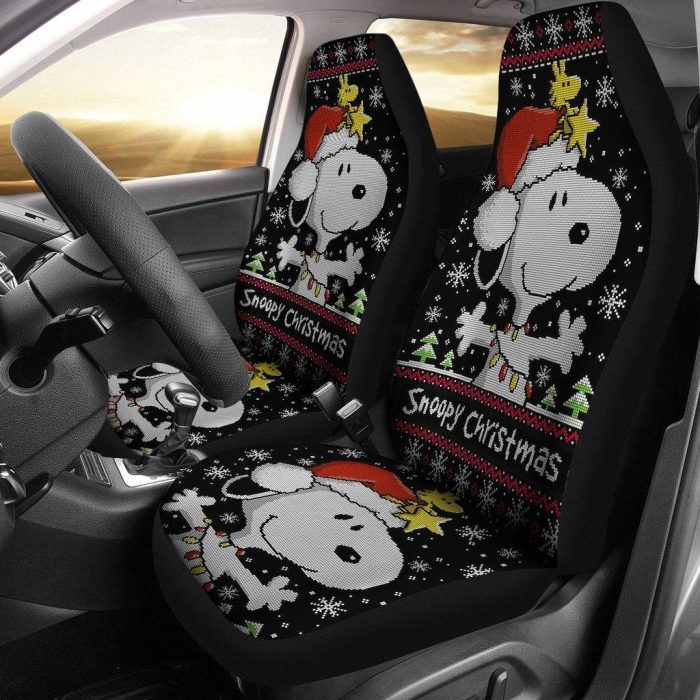 Snoopy Car Seat Covers - Car Accessories - Snoopy Christmas Fan Art Car Seat Cover