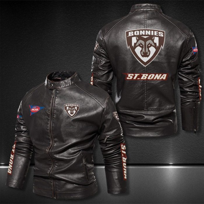 St Bonaventure Bonnies Motor Collar Leather Jacket For Biker Racer