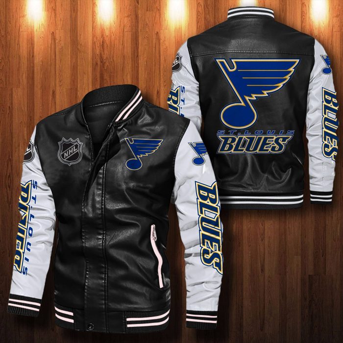 St Louis Blues Leather Bomber Jacket