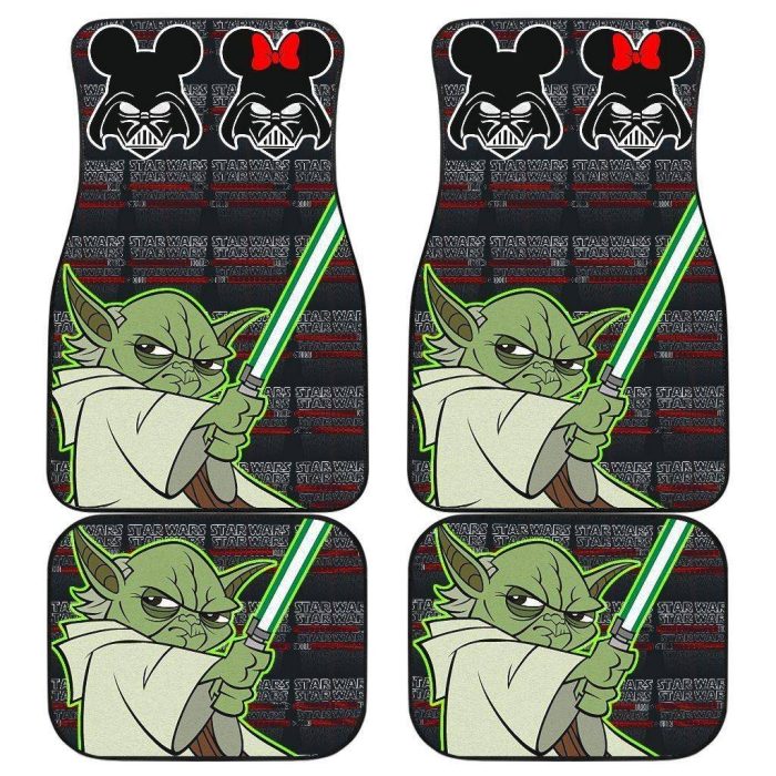 Star Wars Car Floor Mats - Baby Yoda Lightsaber Car Mats SWCFM26