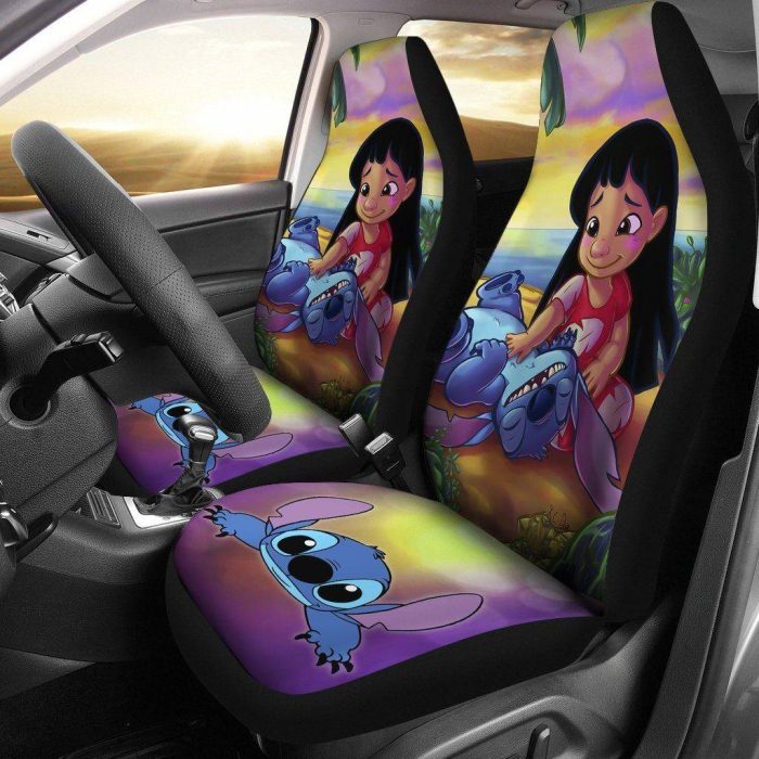 Stitch And Lilo Car Seat Covers - Car Accessories DN Cartoon Fan Gift